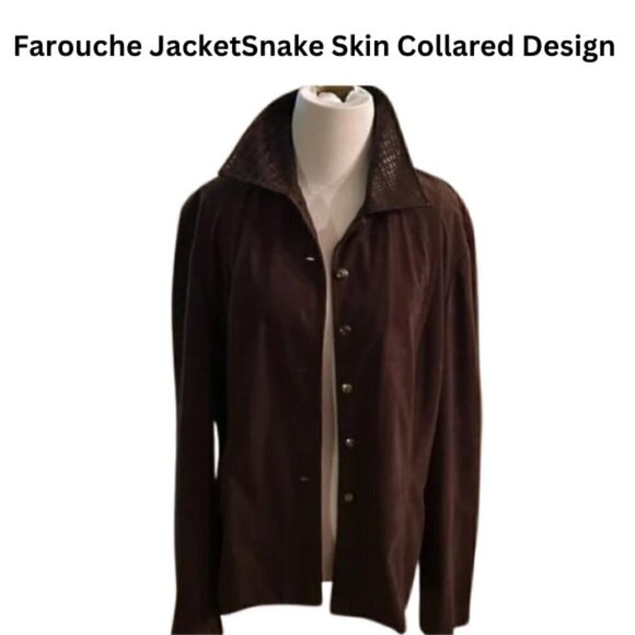 Farouche Tops - Farouche Jacket Snake Skin Design Brown Women's 10